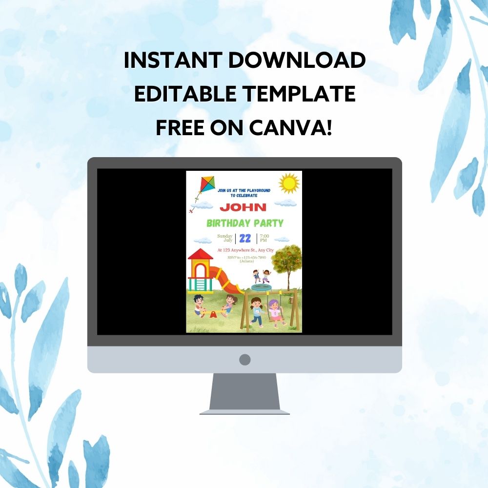 PLR Playground Birthday Invitations