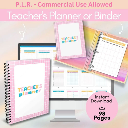 PLR Multi Color Teacher Planner