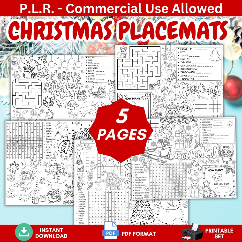 PLR Christmas Placemats