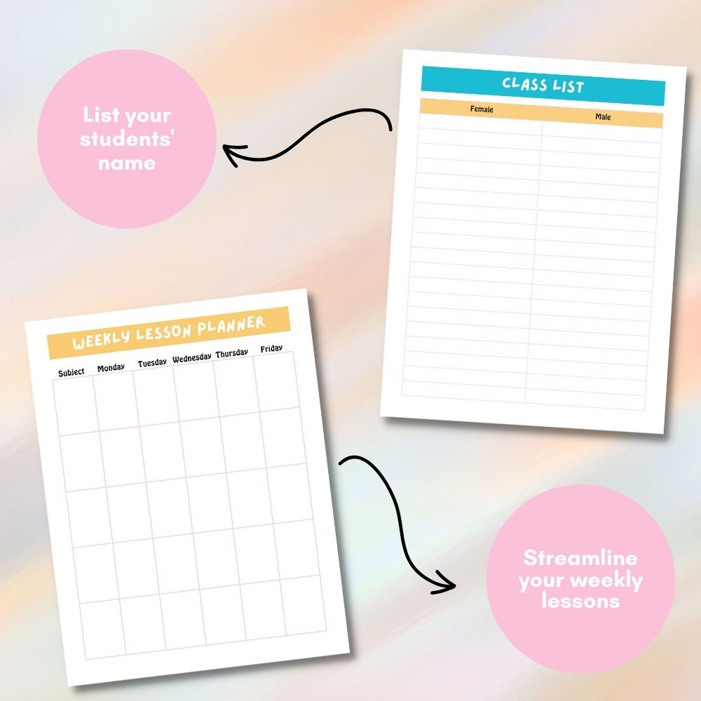 PLR Multi Color Teacher Planner