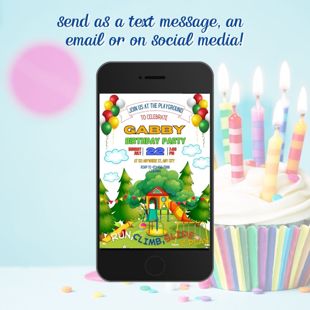 PLR Playground Birthday Invitations
