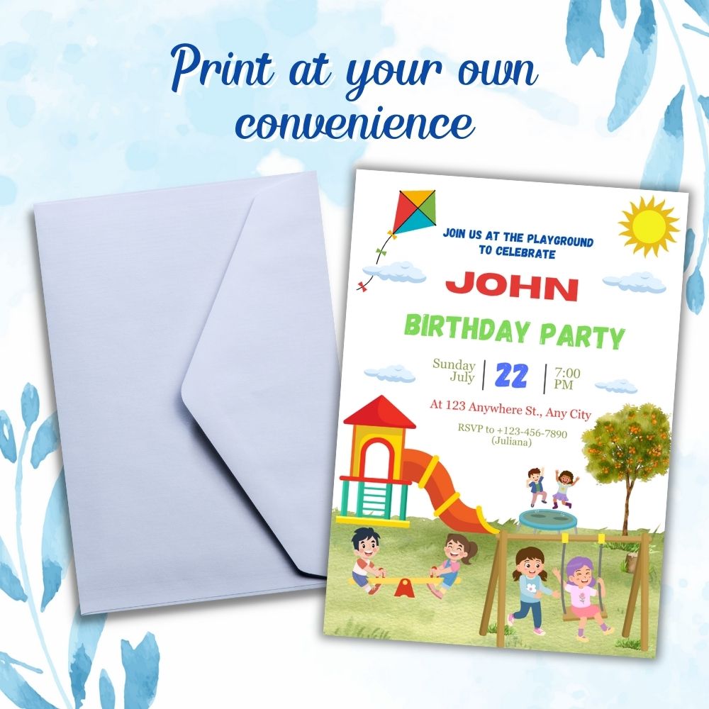 PLR Playground Birthday Invitations