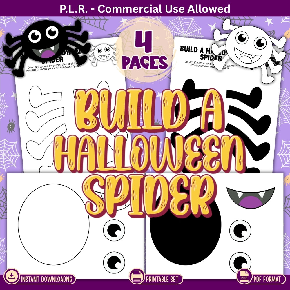 PLR Printable Build a Halloween Spider
