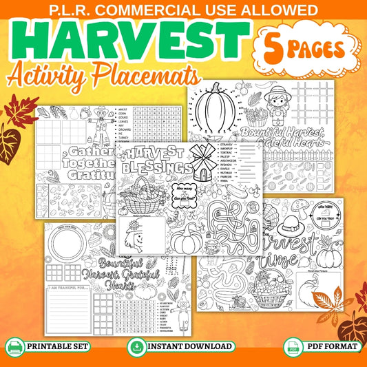 PLR Harvest Activity Placemats