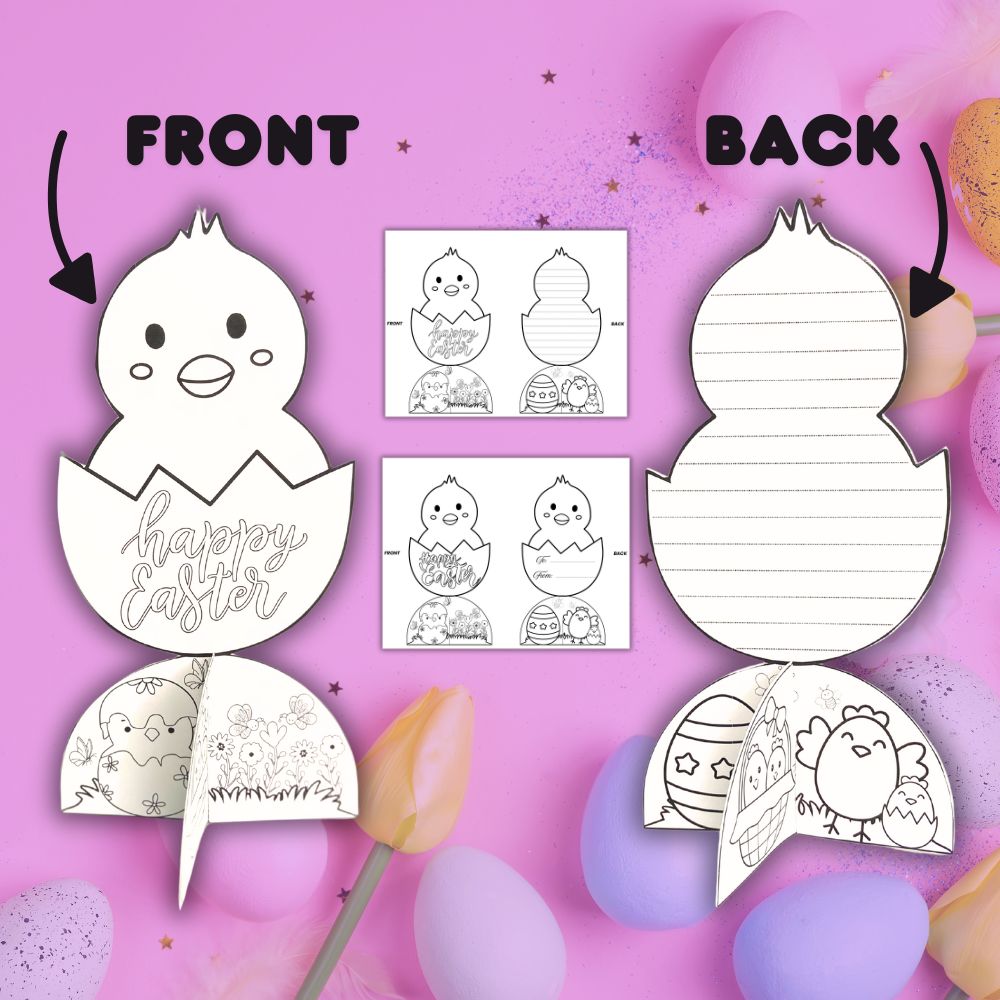 PLR 3D Easter Cards to Color