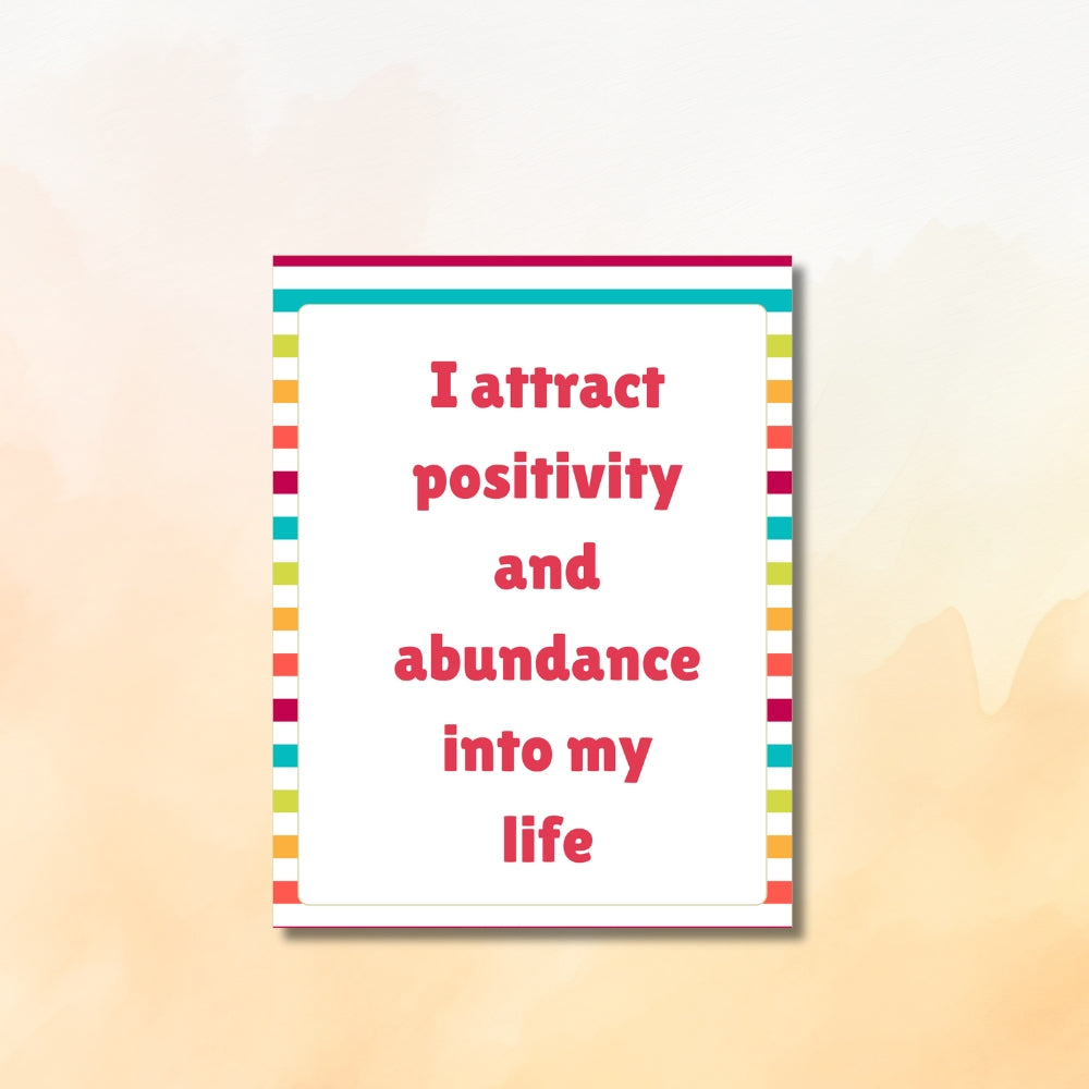 PLR Affirmation Card Bundle Stripe Design