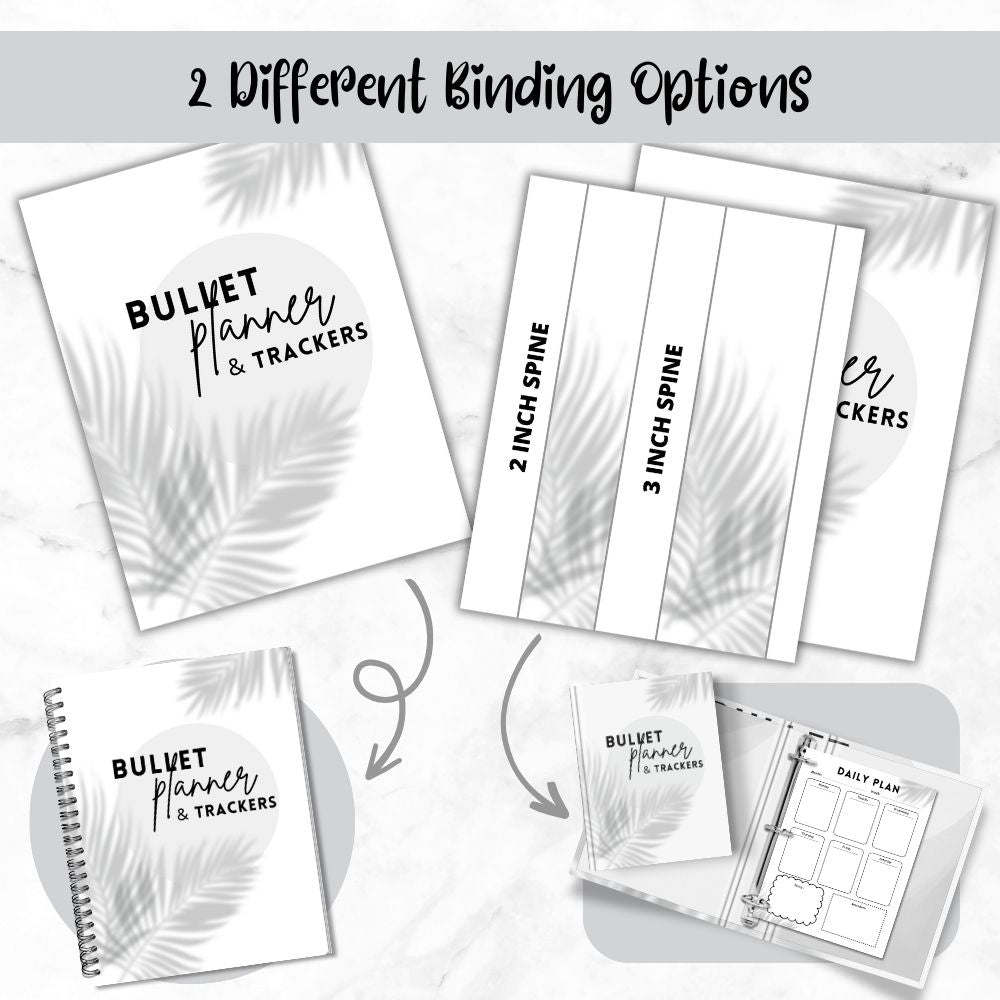 PLR Black and White Bullet Planner & Trackers