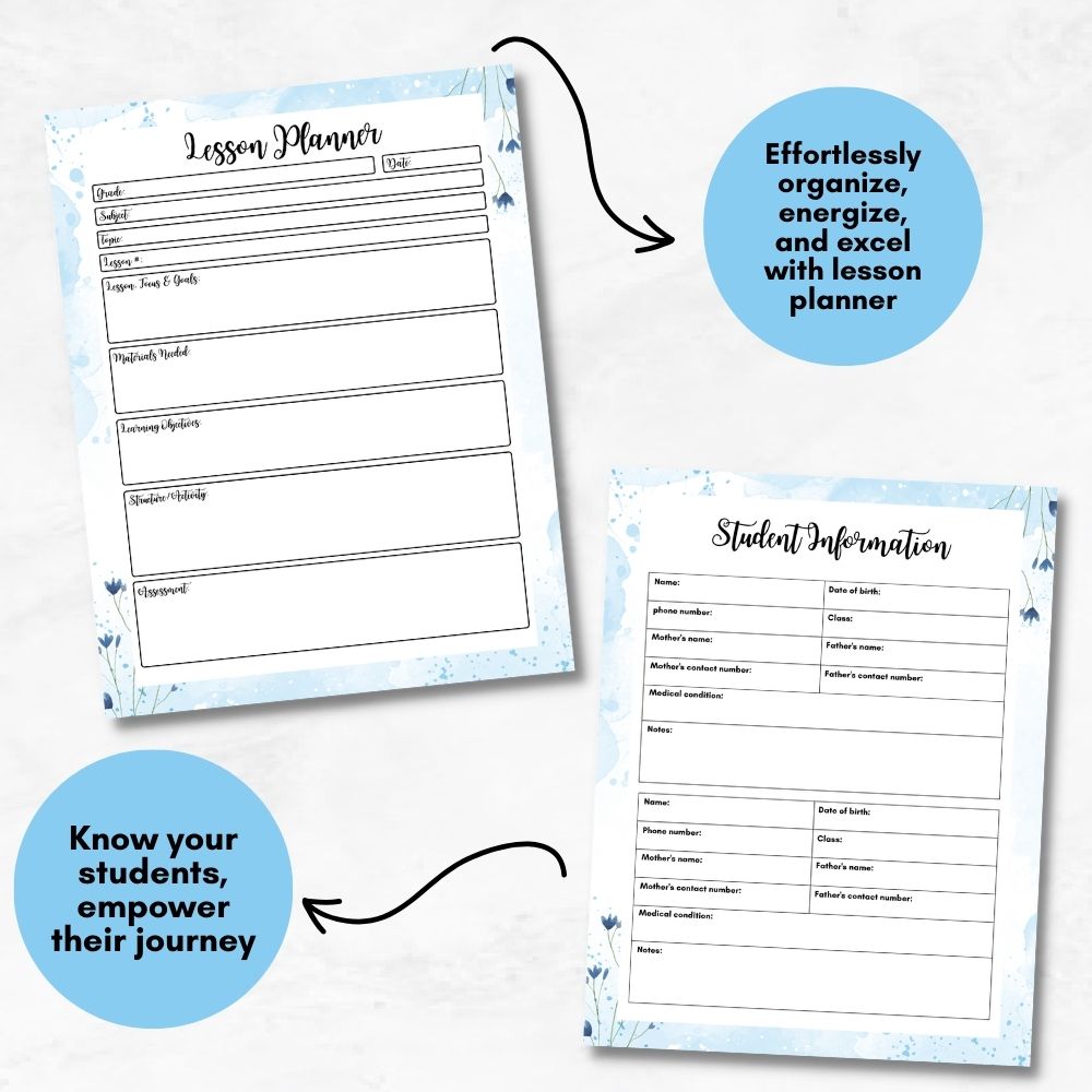 PLR Blue Teacher Planner