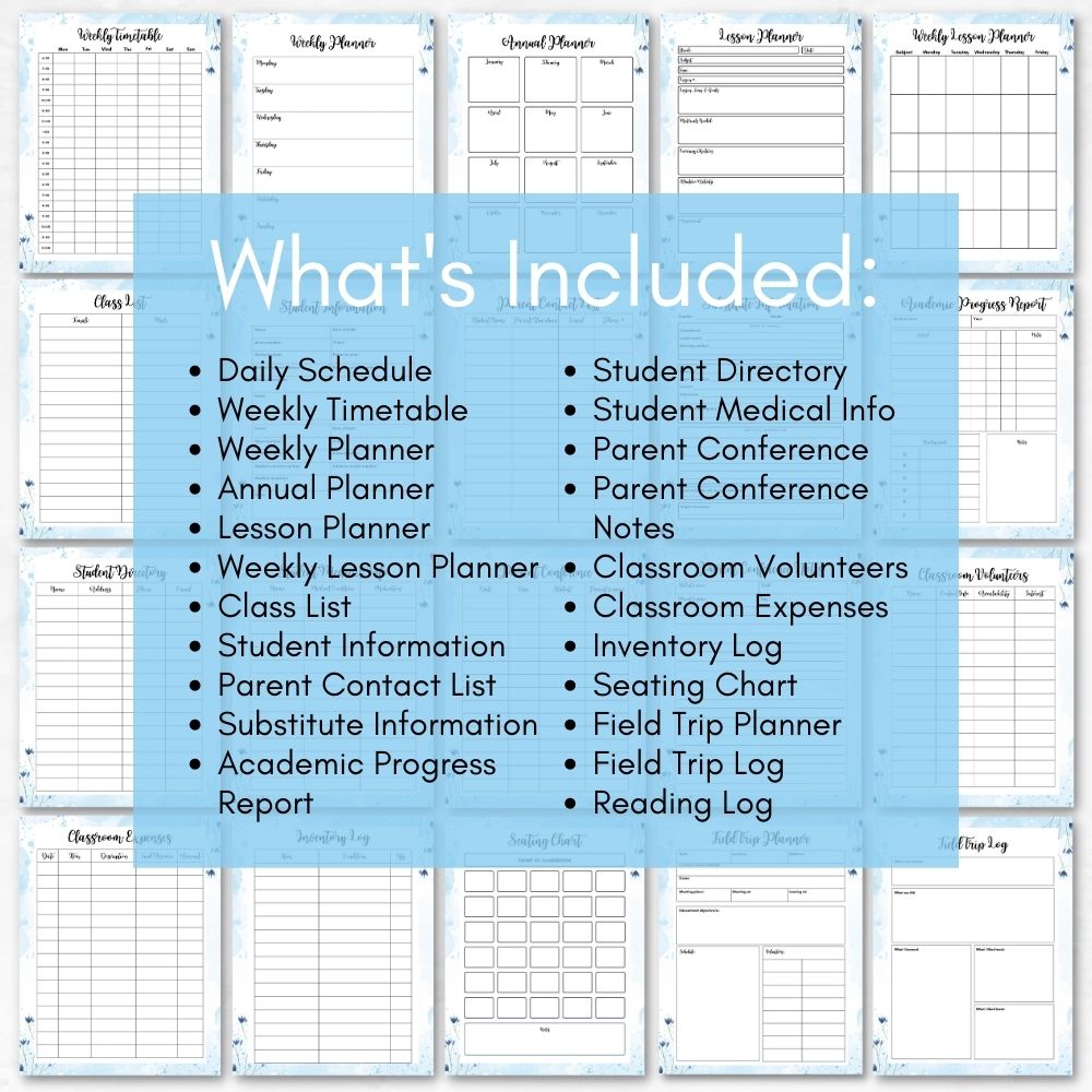 PLR Blue Teacher Planner