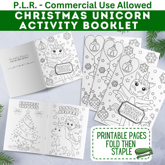 PLR Unicorn Christmas Activity Booklet