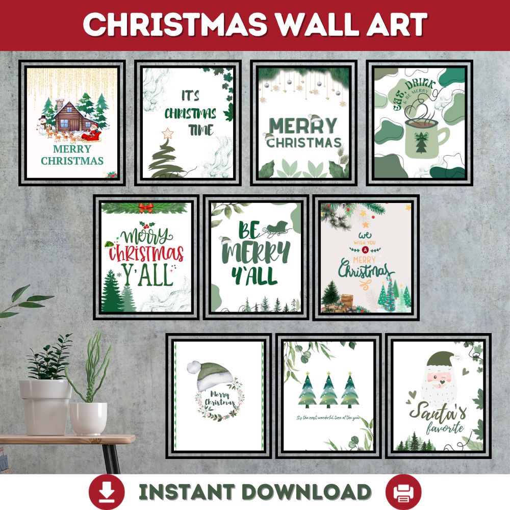 PLR Merry Christmas Wall Art & Banner
