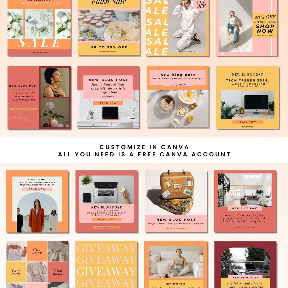 PLR Colorful Social Media Templates