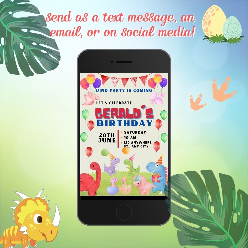 PLR Dinosaur Birthday Invitation