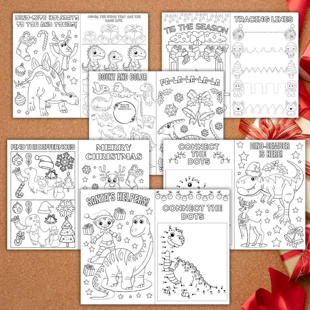 PLR Dinosaur Christmas Activity Booklet