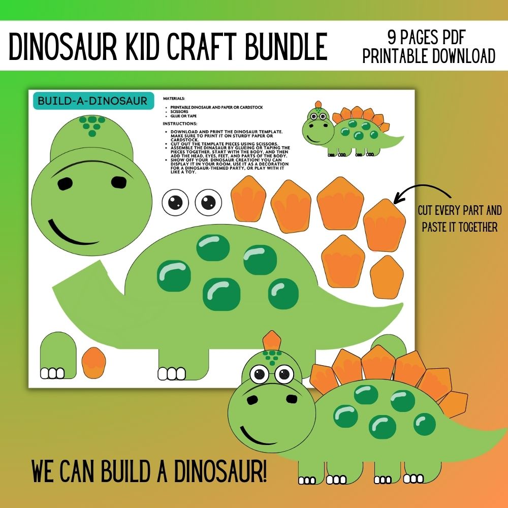 PLR Dinosaur Kid Craft Bundle