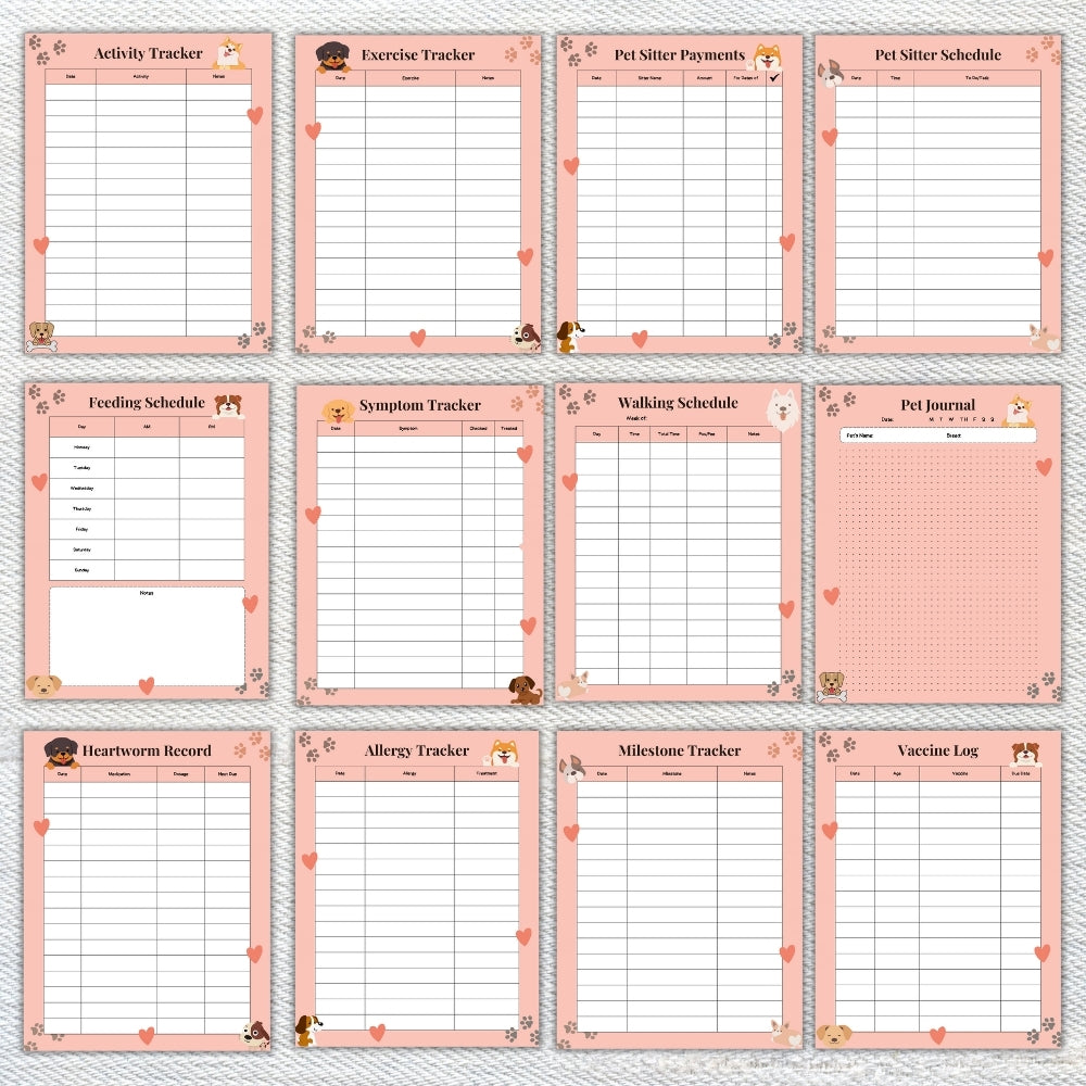 PLR Pink Dog Care Planner