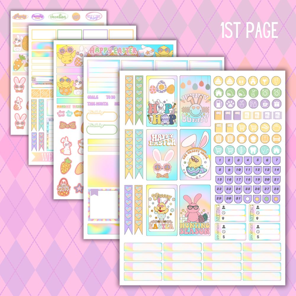 PLR Easter Planner Stickers