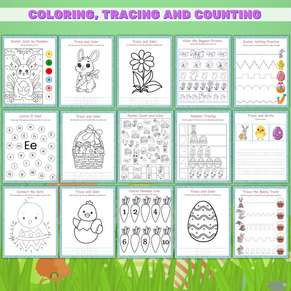 PLR Easter Preschool Worksheet Bundle