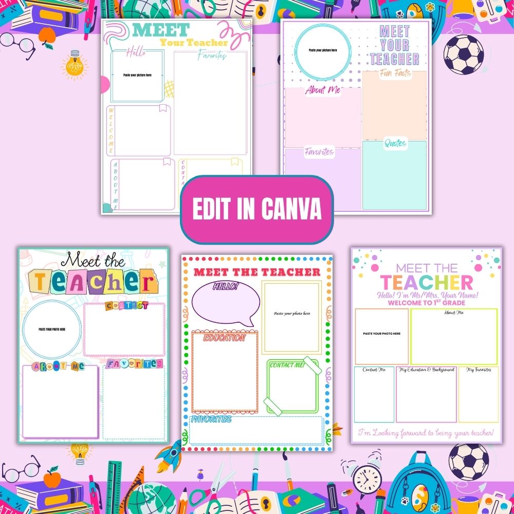 PLR Editable Meet the Teacher Templates
