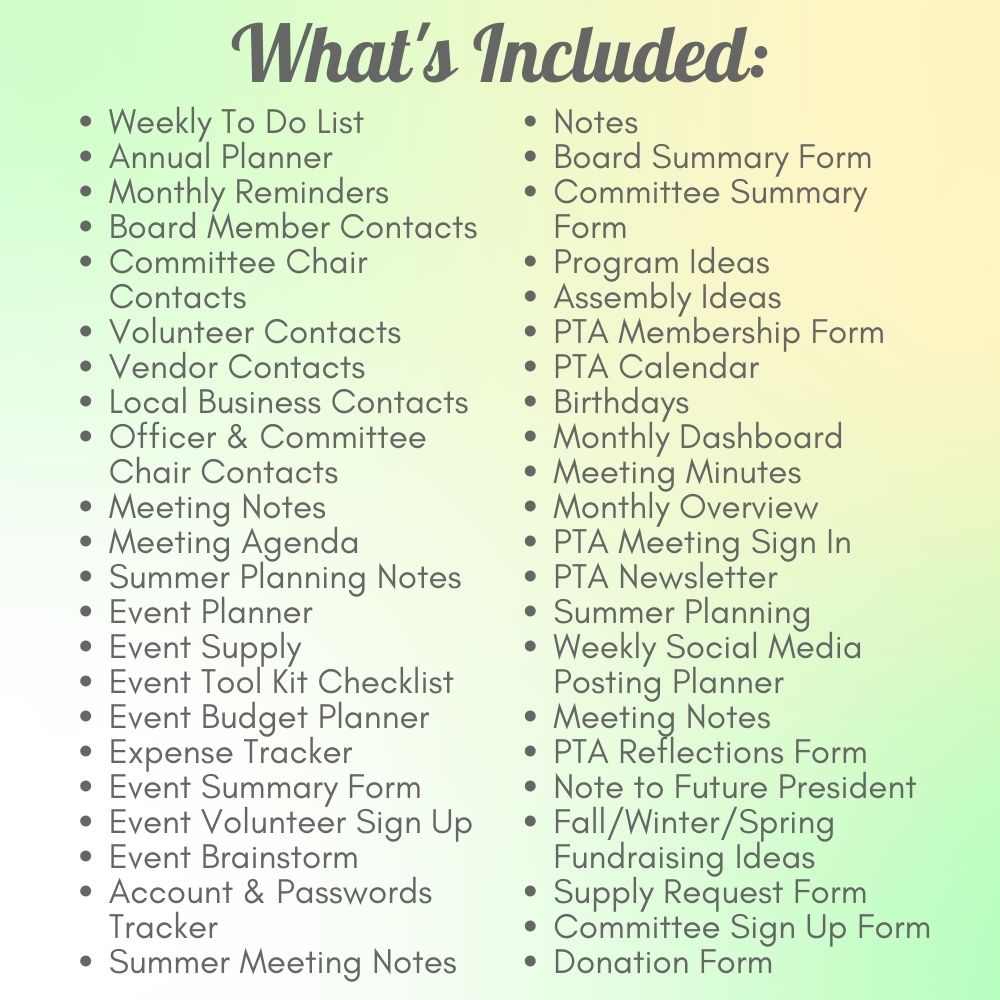 PLR PTA Leader Planner in Green