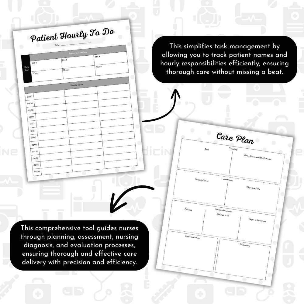 PLR Black and White Healthcare Worker/Nurse Planner
