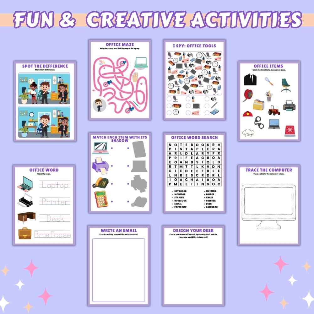 PLR Kids Accountant Themed Activity Pack