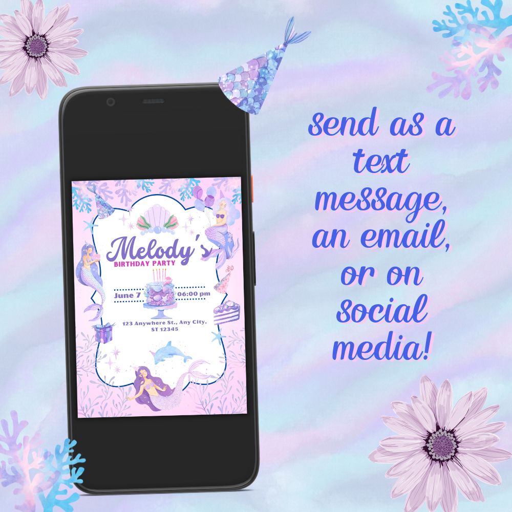 PLR Mermaid Birthday Invitation