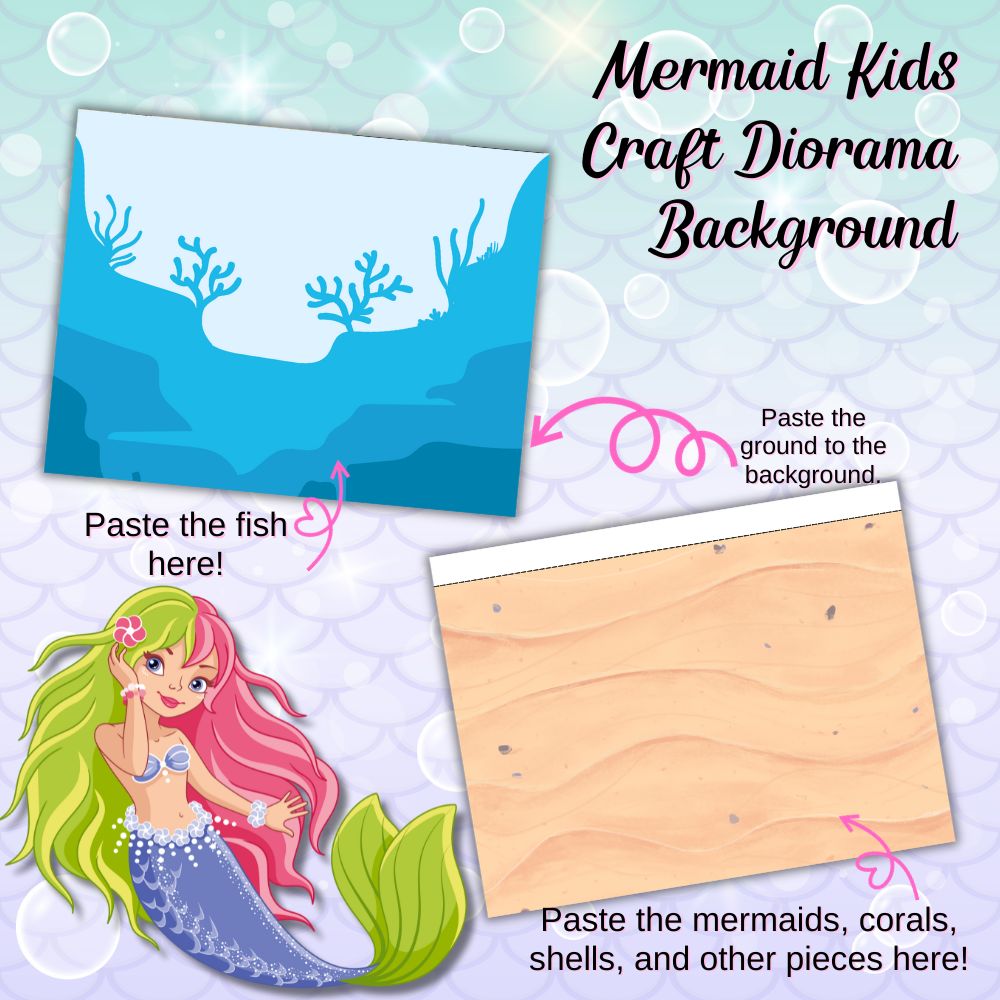 PLR Mermaid Kids Craft Diorama