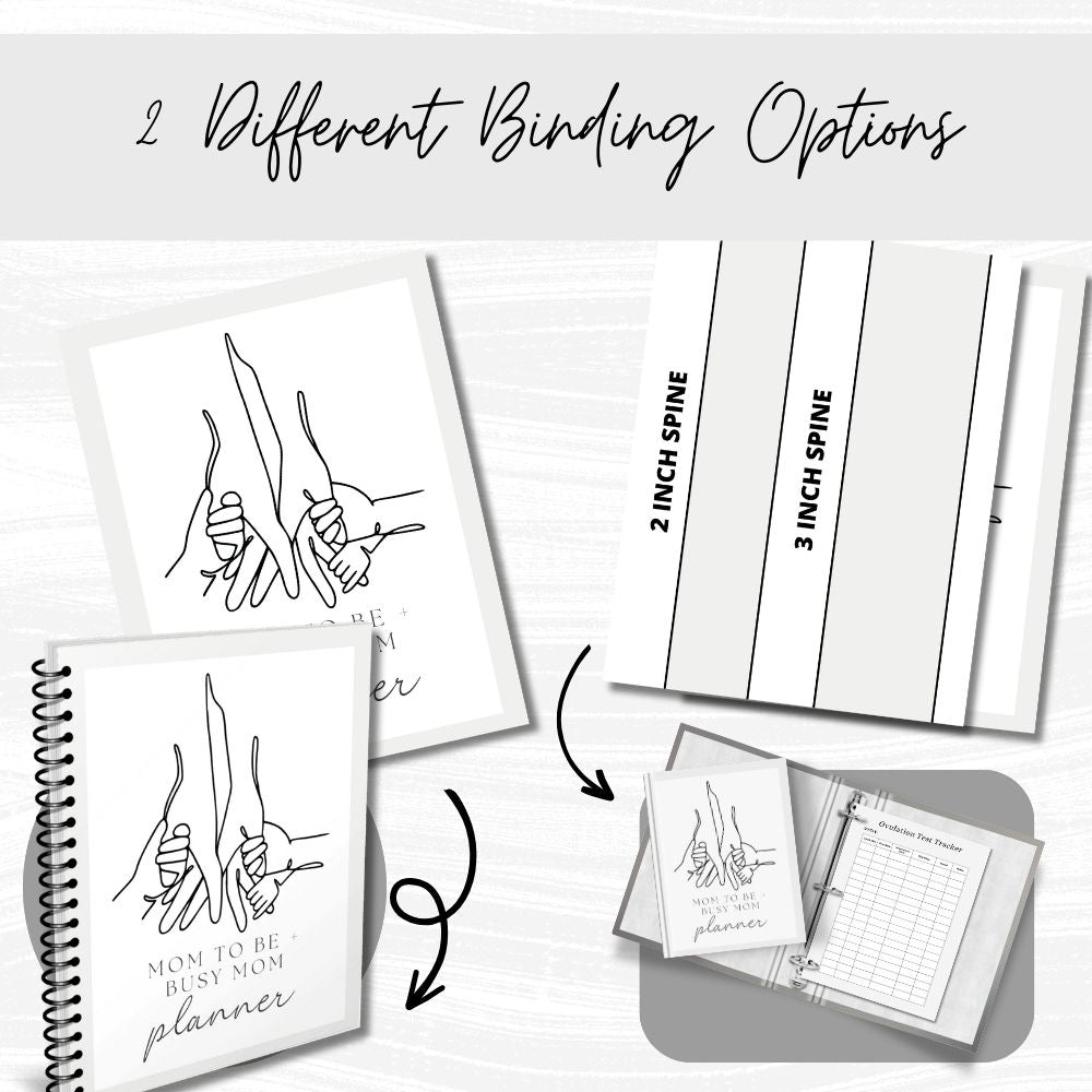 PLR Black and White Mom to Be + Busy Mom Planner