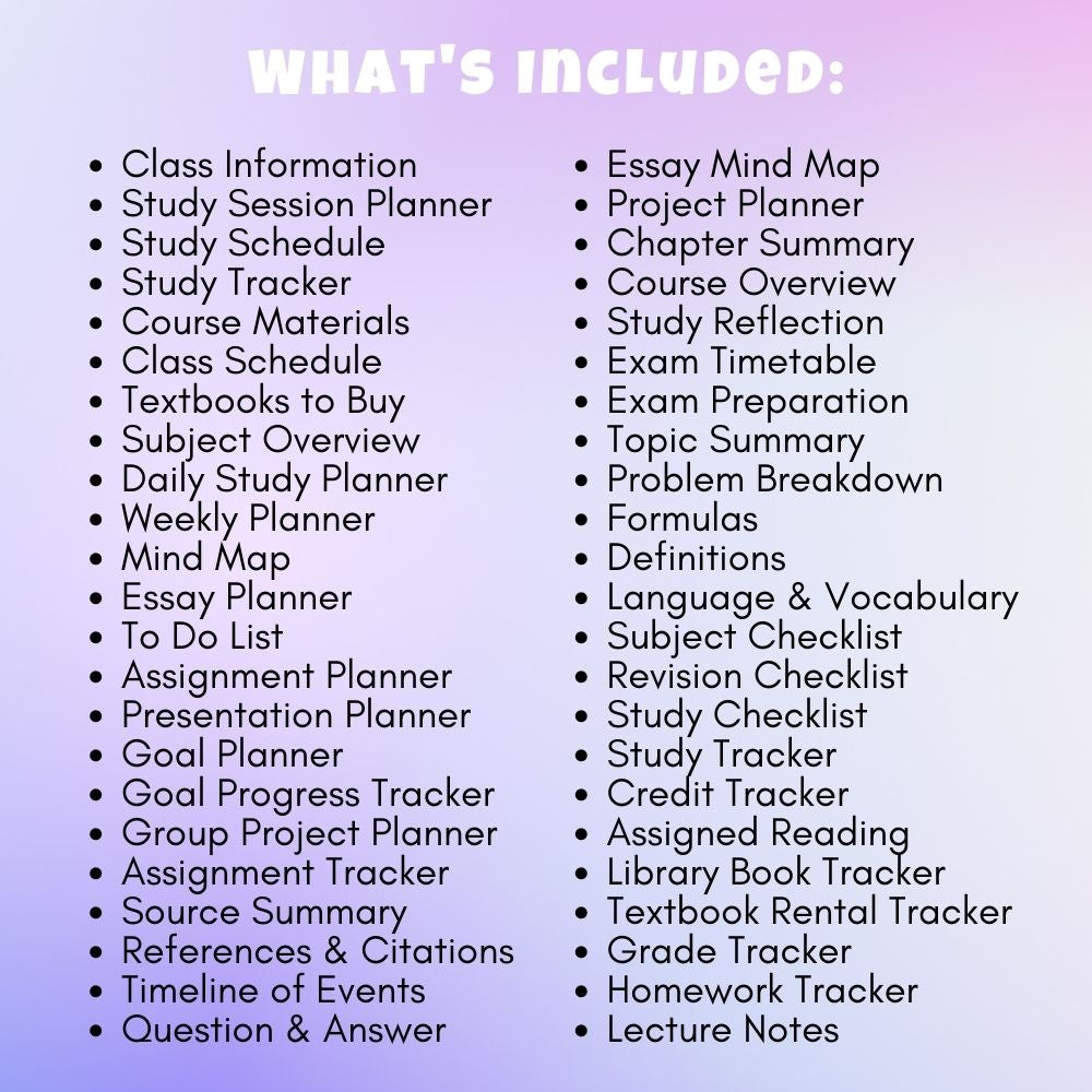 PLR Multicolor Student Planner