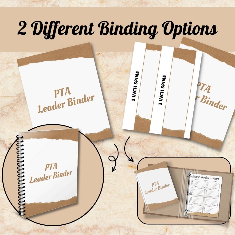 PLR PTA Leader Planner in Brown and White