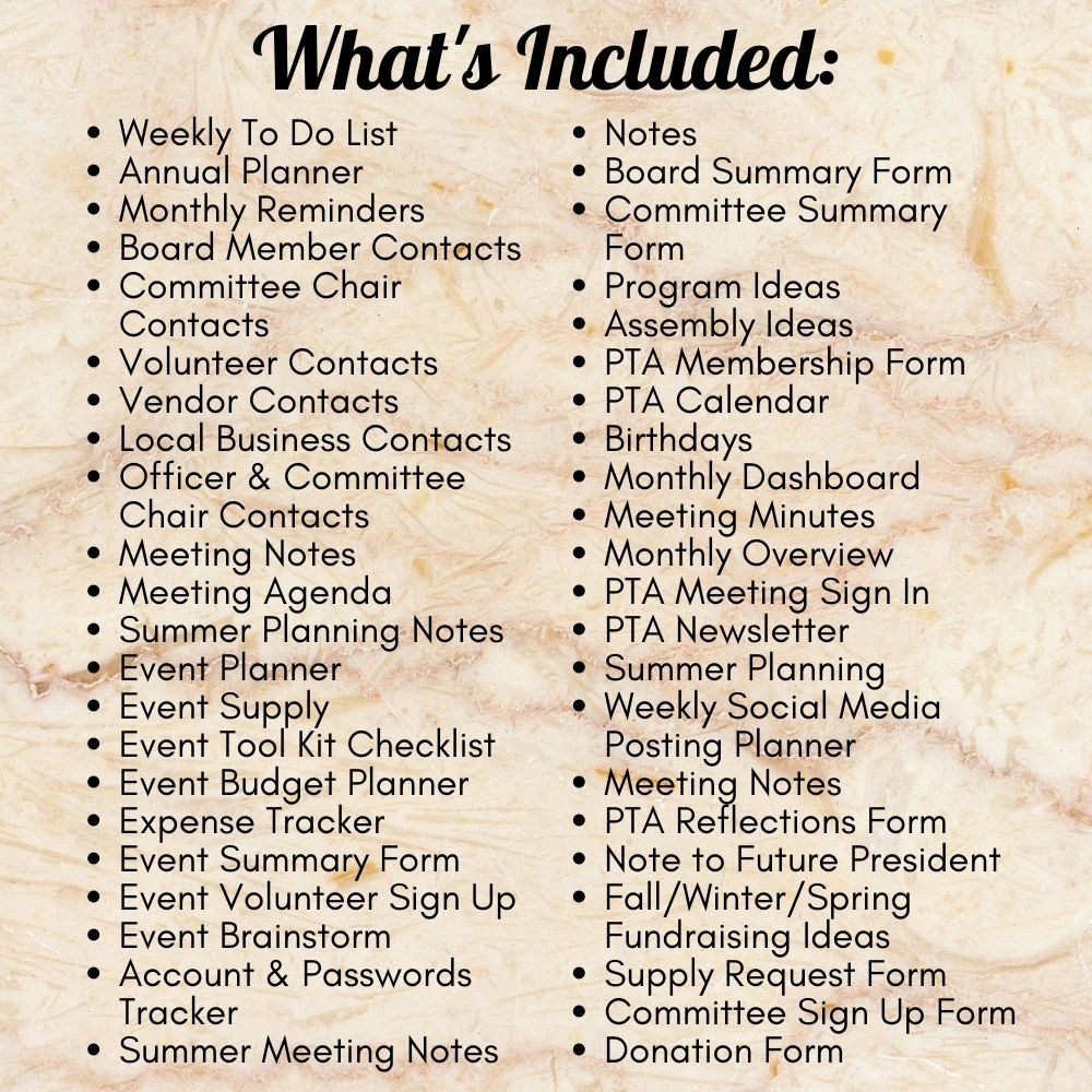 PLR PTA Leader Planner in Brown and White