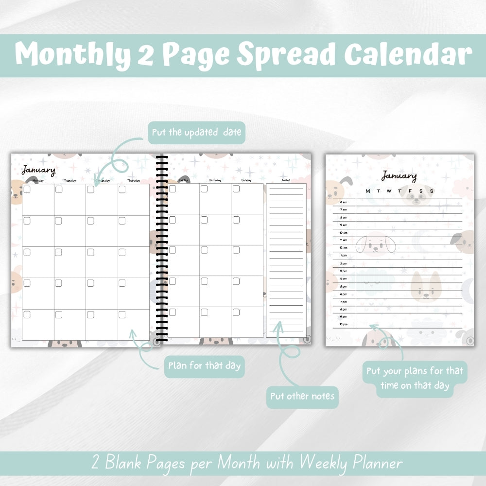 PLR Pastel Dog Care Planner