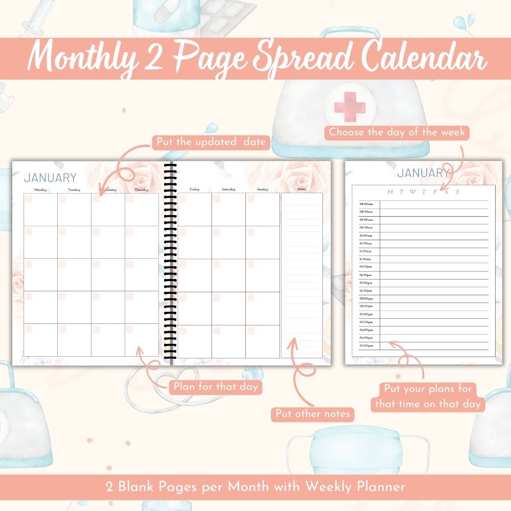 PLR Peach Healthcare Worker/Nurse Planner