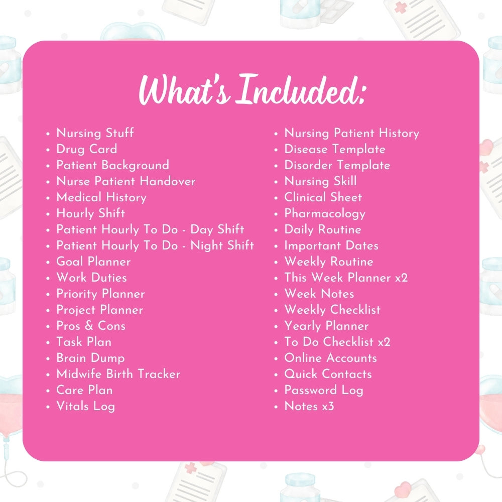 PLR Pink Healthcare Worker/Nurse Planner
