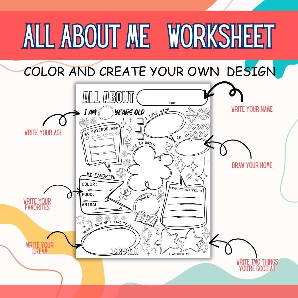 PLR All About Me Worksheets