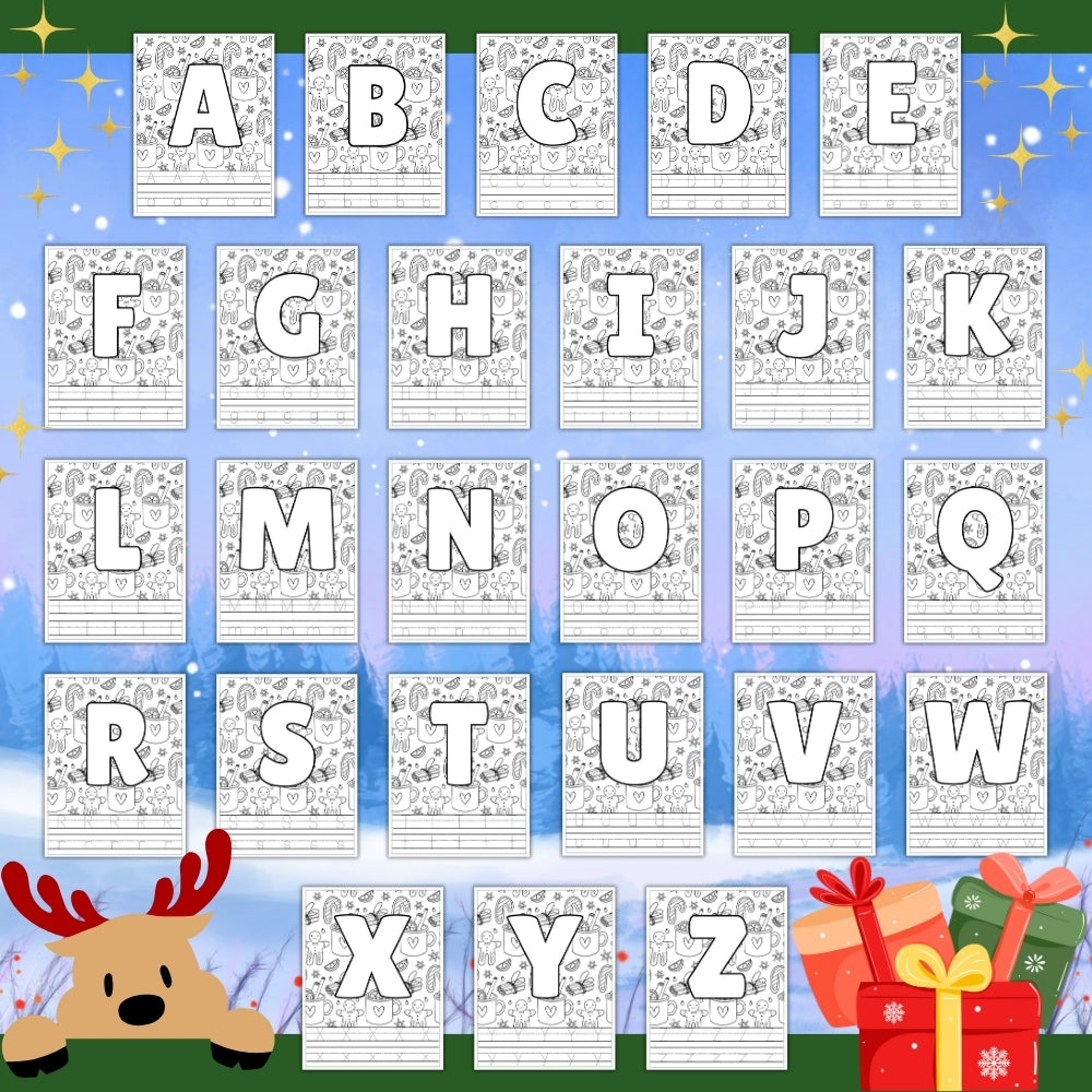 PLR Printable Christmas Alphabet Coloring Pages