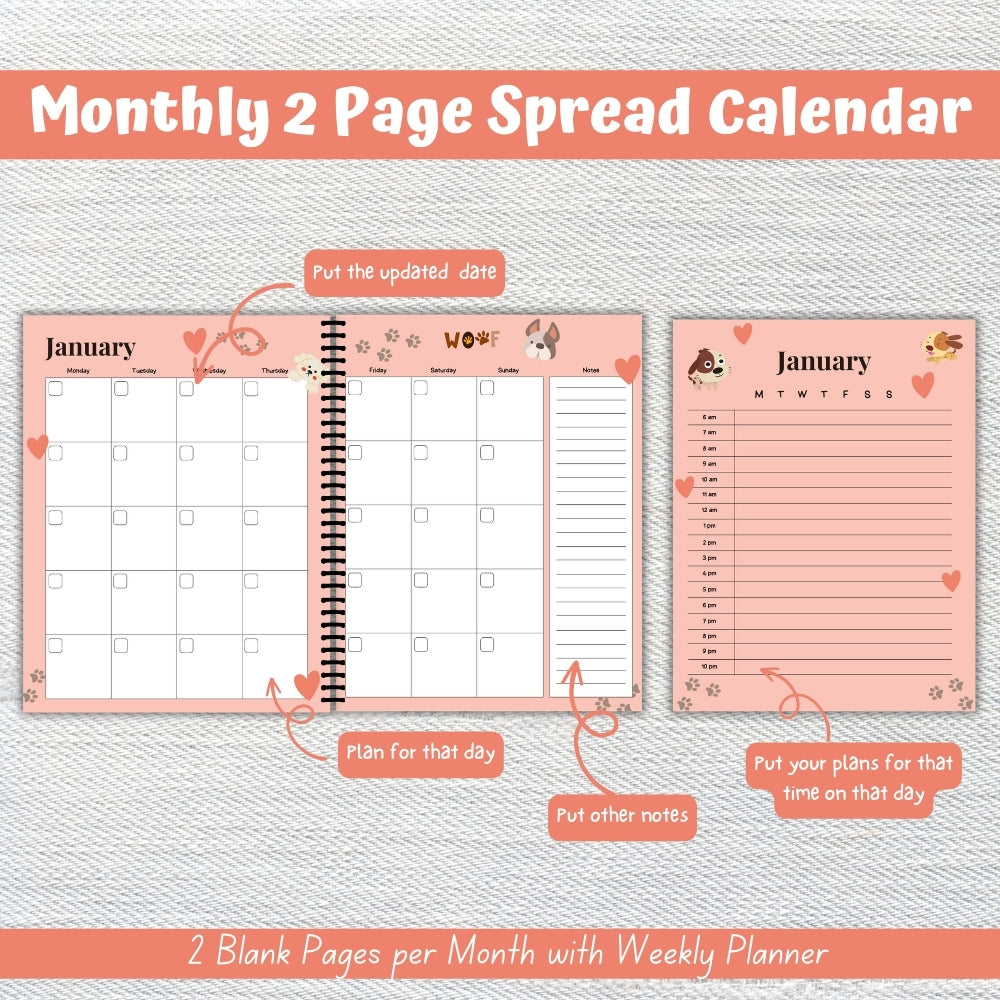 PLR Pink Dog Care Planner