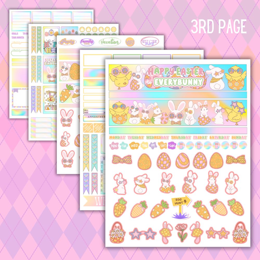 PLR Easter Planner Stickers