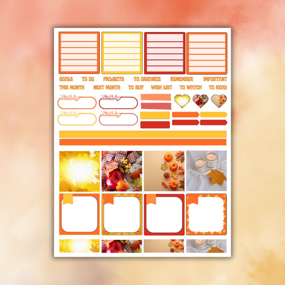 PLR Fall Planner Stickers
