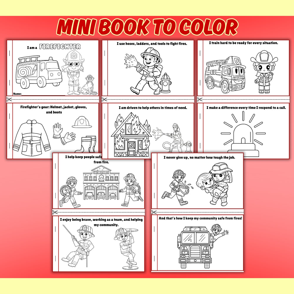 PLR Kids Firefighter Themed Activity Pack
