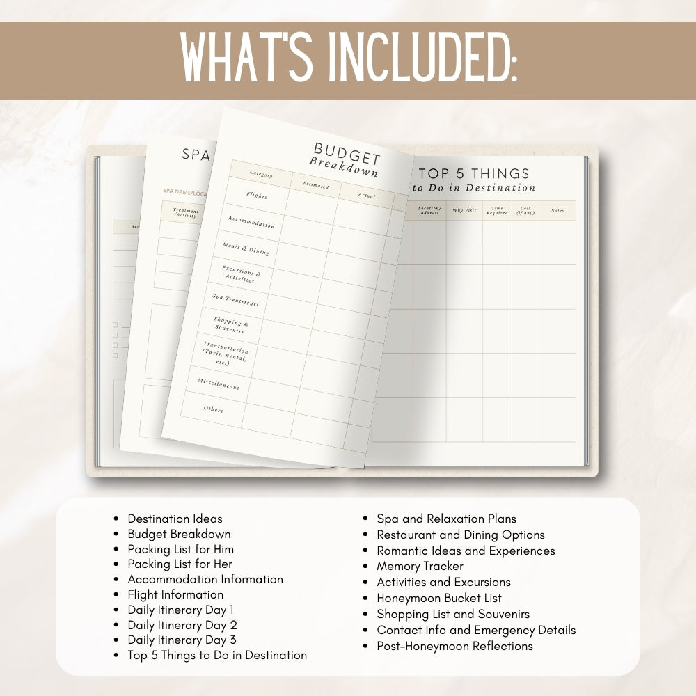 PLR Honeymoon Planner or Binder Printable