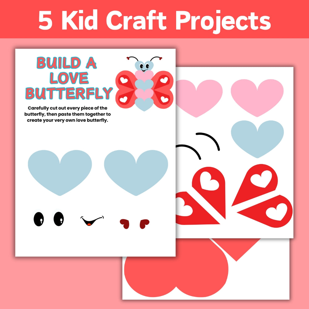 PLR Valentine Themed "Build a" Kid Craft Bundle