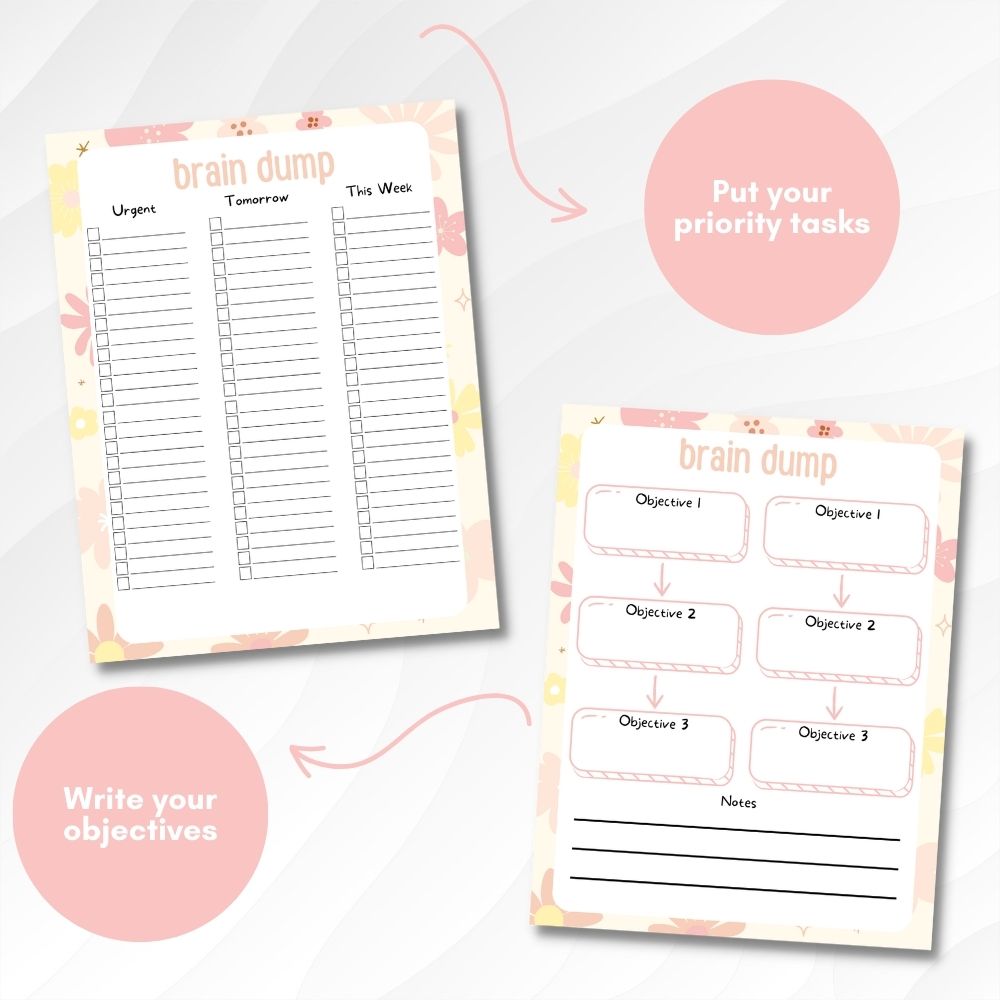 PLR Pastel Brain Dump Journal