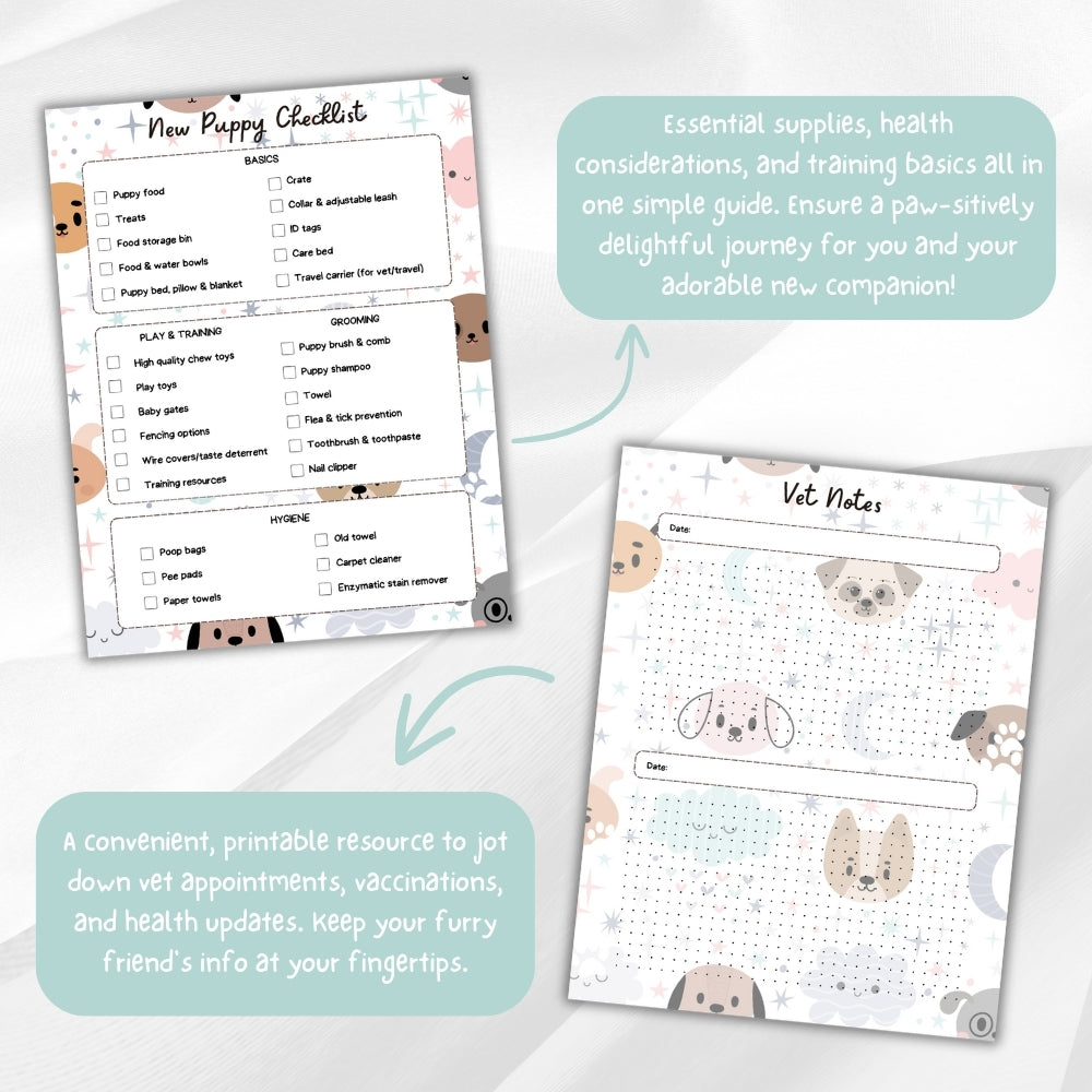 PLR Pastel Dog Care Planner