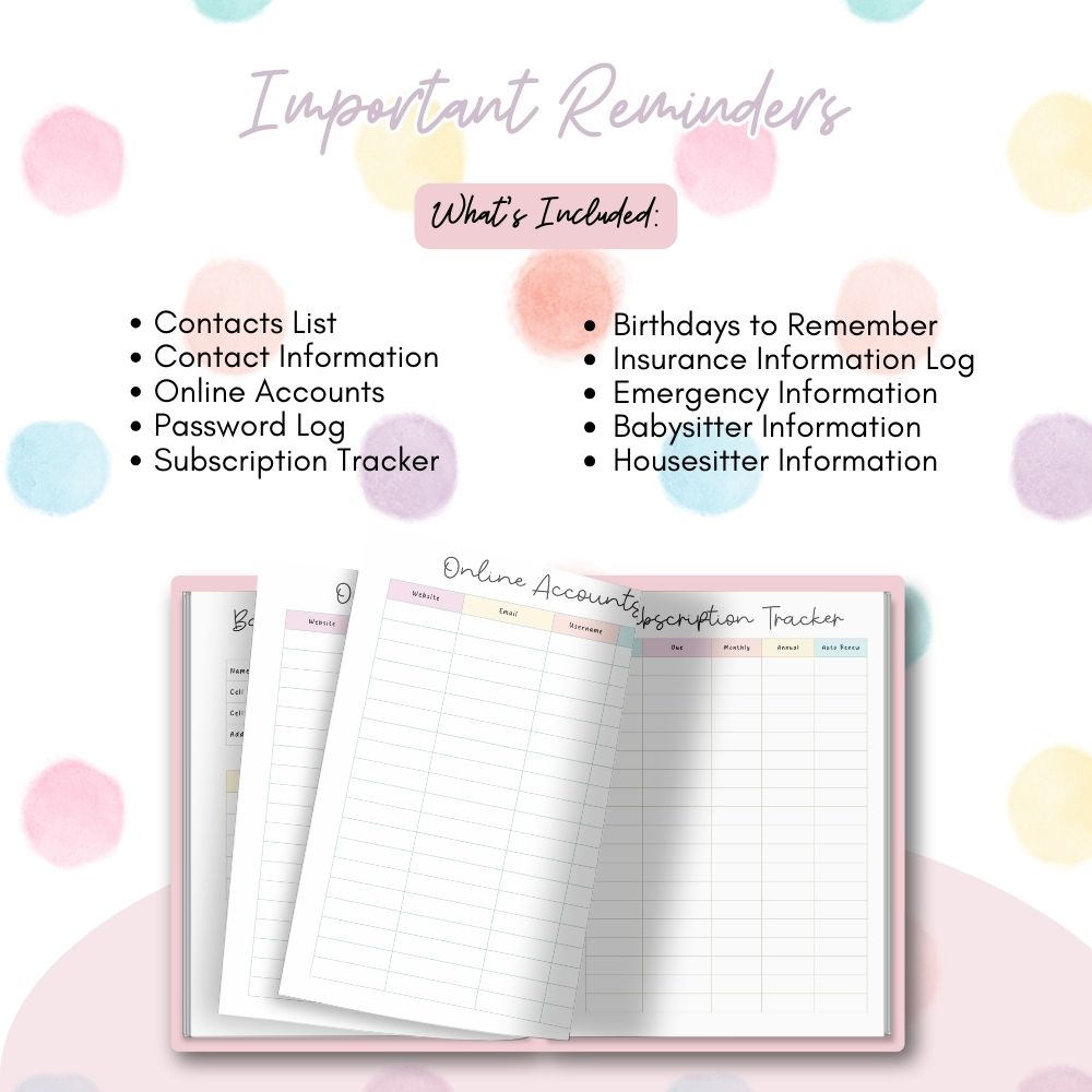PLR Polka Dot ADHD Planner