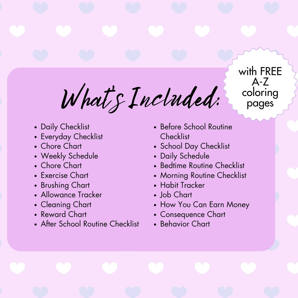PLR Purple Kids Chore Chart