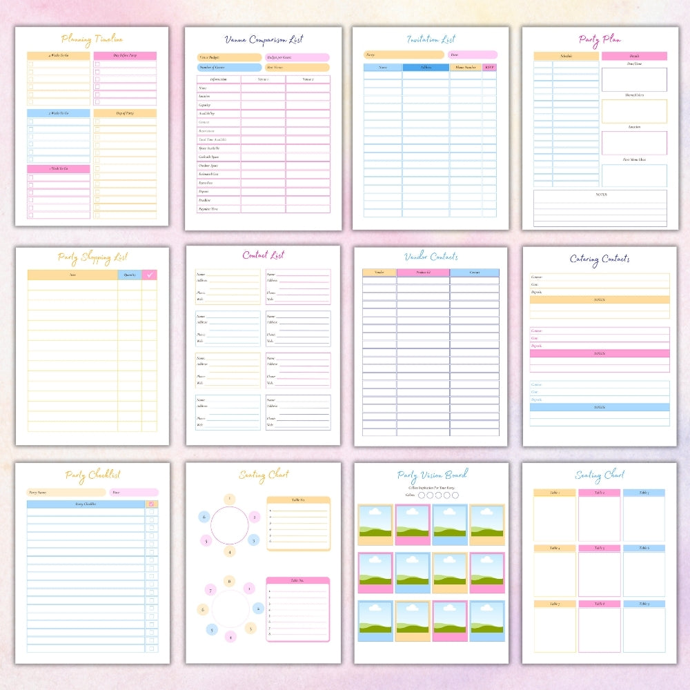 PLR Striped Event & Party Planner