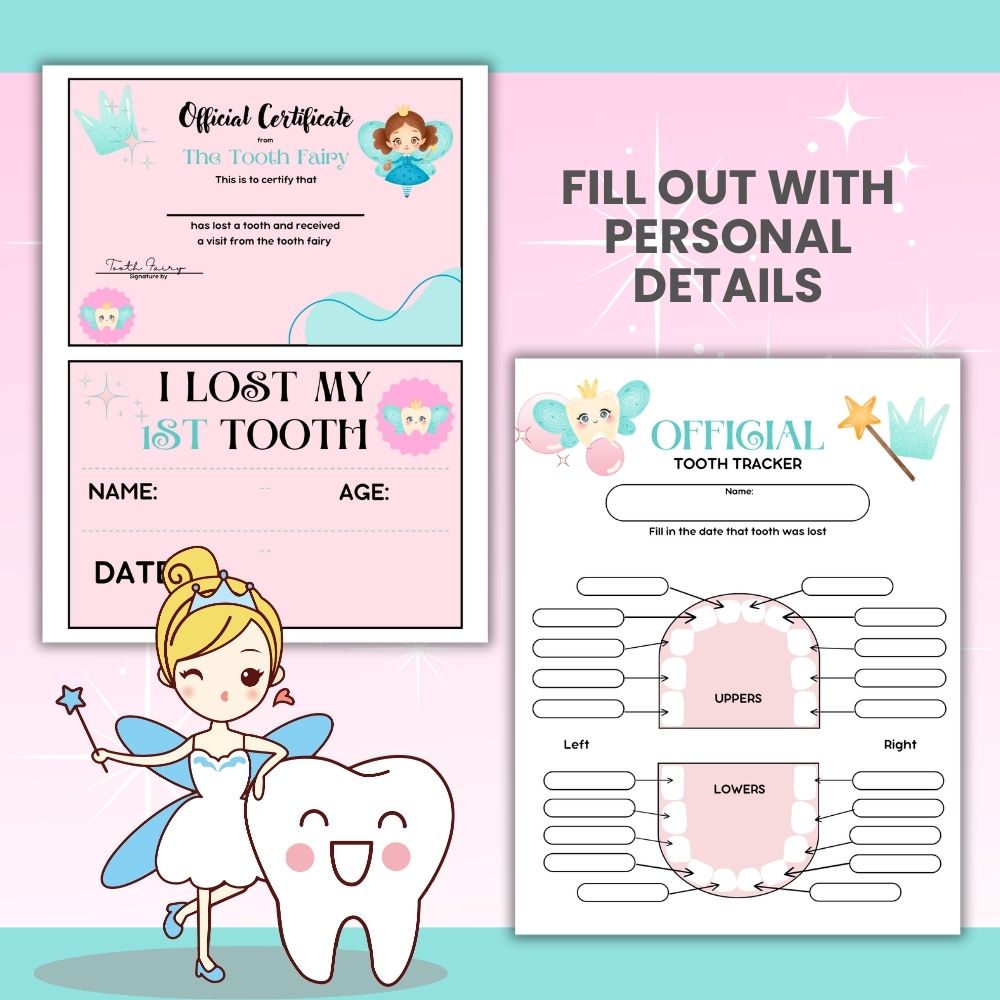 PLR Printable Tooth Fairy Kit for Girls