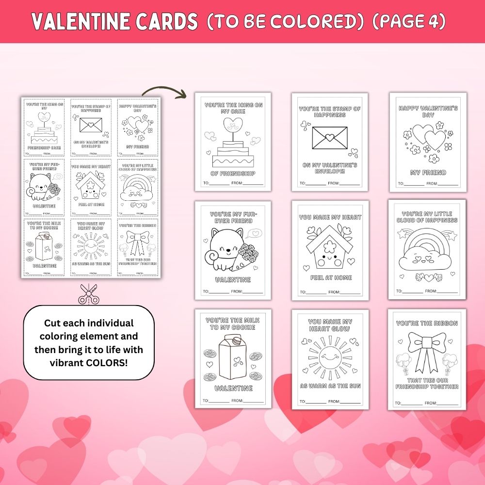 PLR Valentine Cards to be Colored